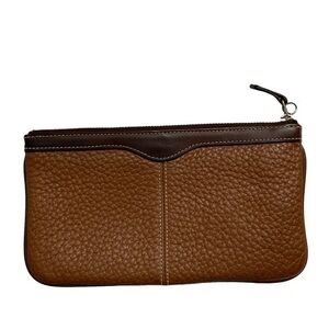 Dooney & Bourke two tone brown pouch with keyring collectors only